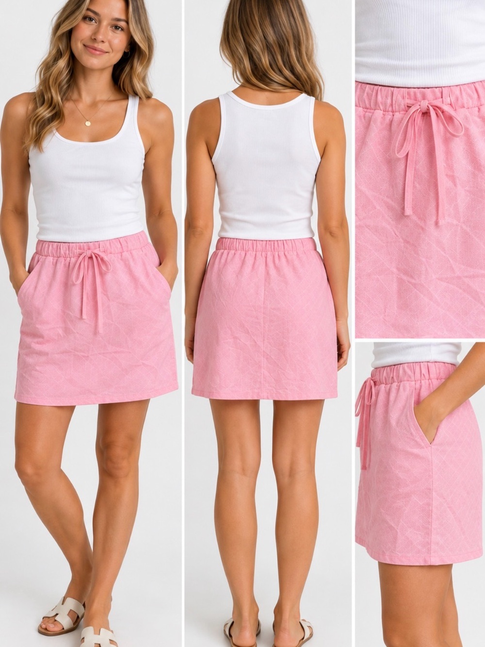 NWT Petal & Pup Pink Cotton Drawstring A-Line Skirt Size Small ORG RETAIL $49
